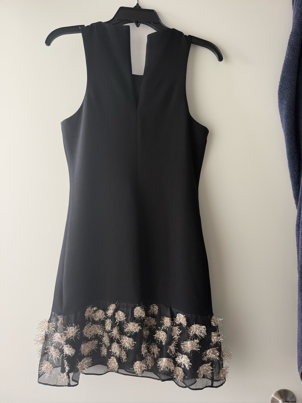 Trina Turk Black Mini Dress with Metallic Accents